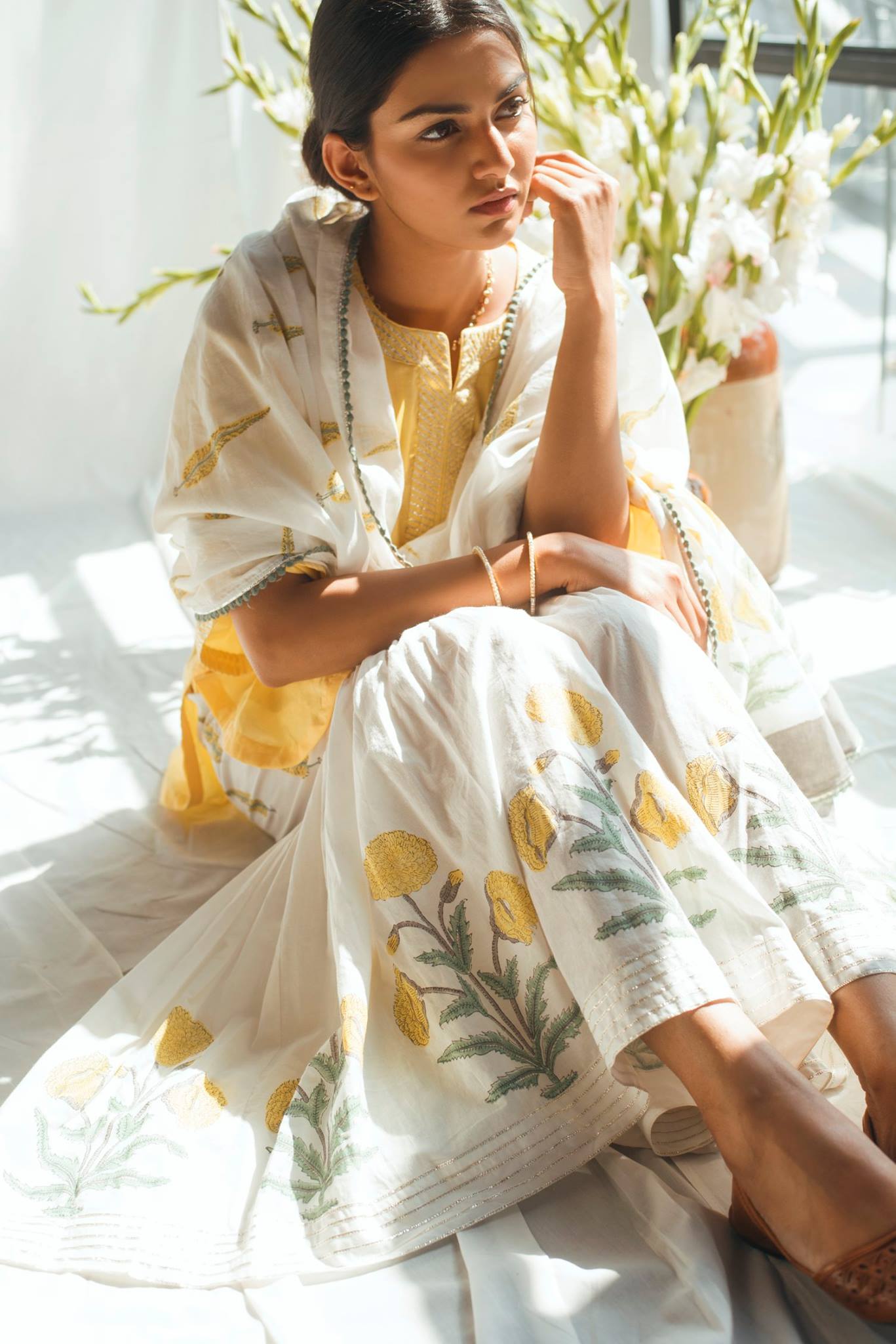 Ridhi Suri Bahameen Yellow Mughal Sharara Set