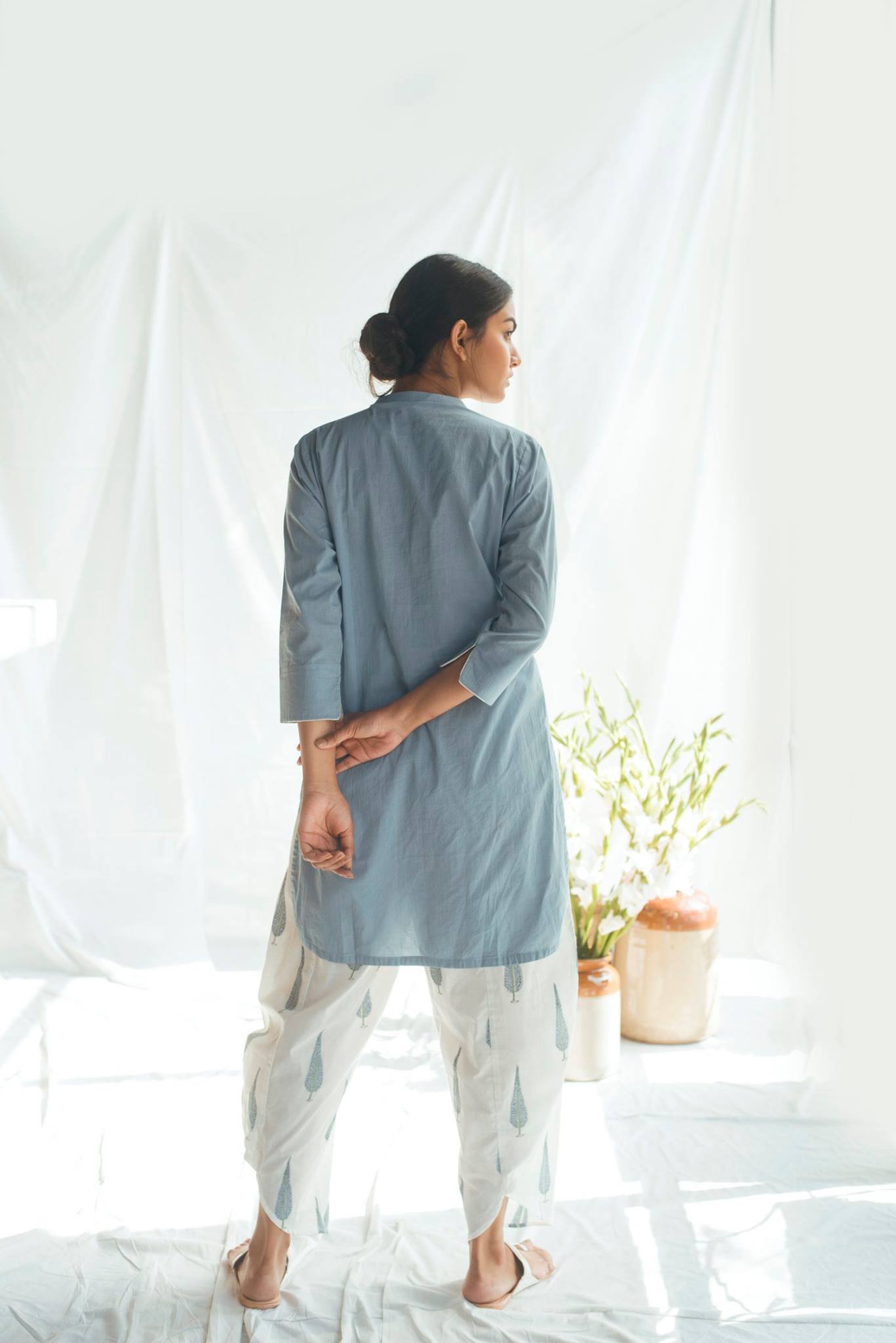 Ridhi Suri Bahameen Blue Chinar Dhoti Set of 2