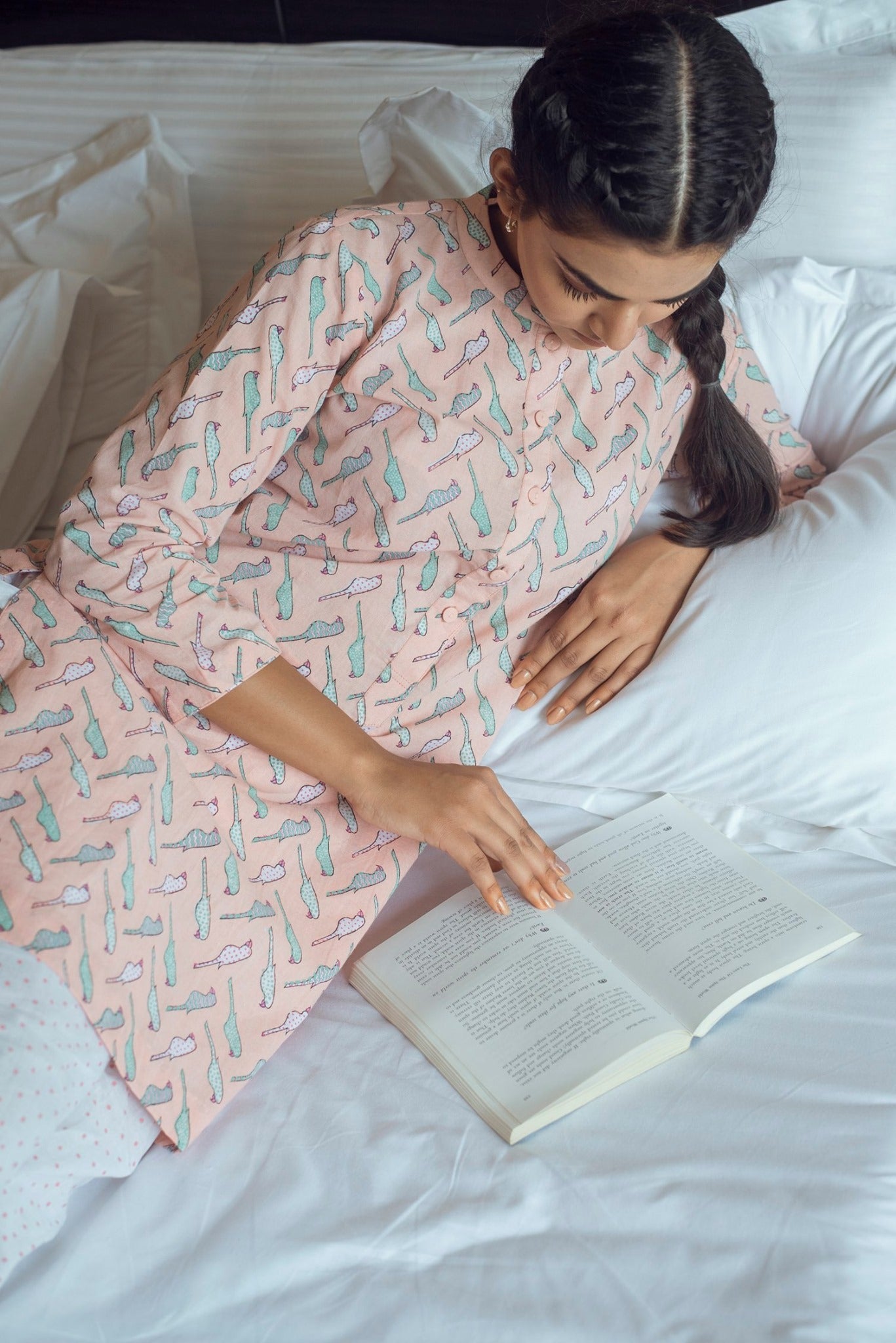 Ridhi Suri Serenity Bird Print Lounge set - Pink