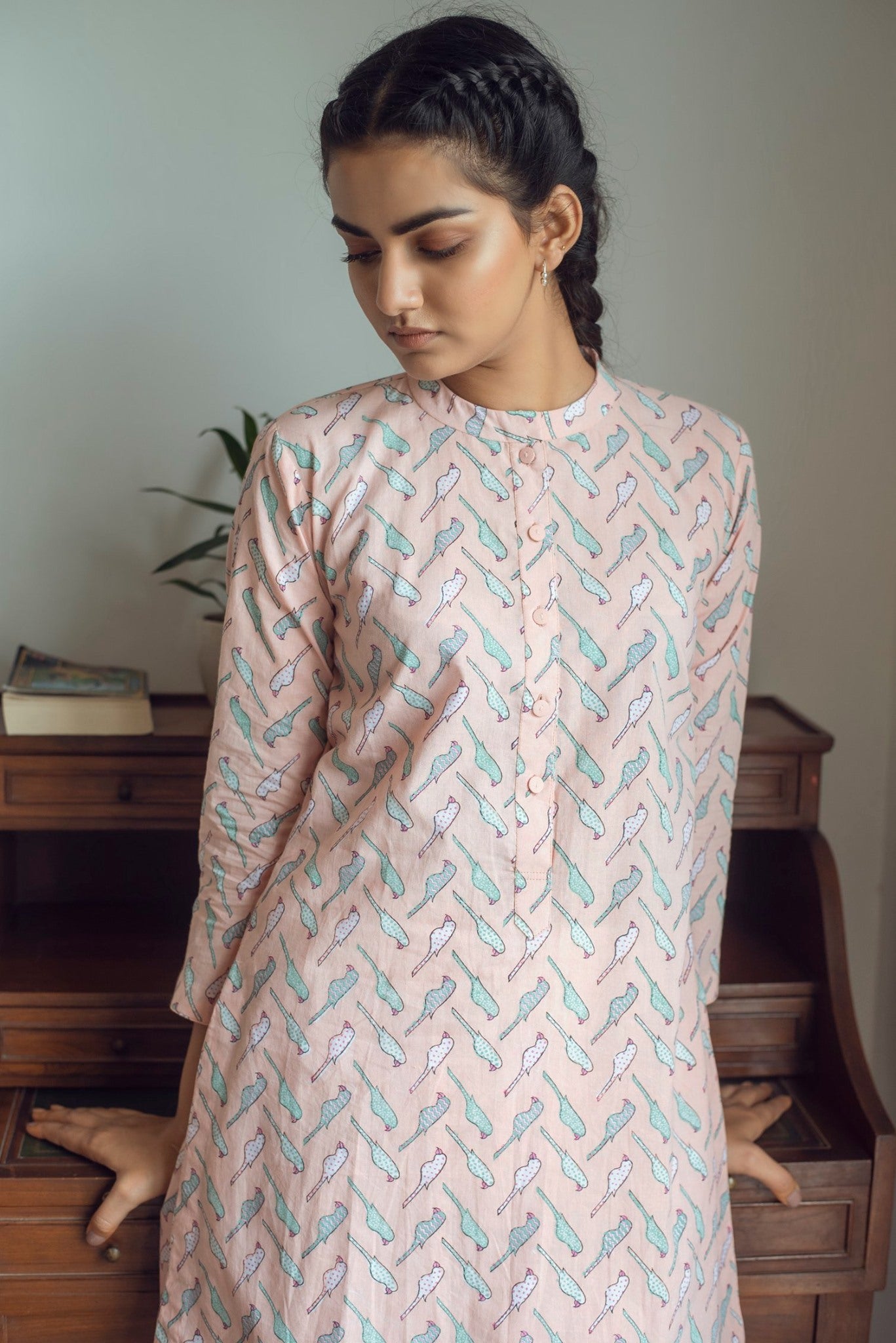 Ridhi Suri Serenity Bird Print Lounge set - Pink