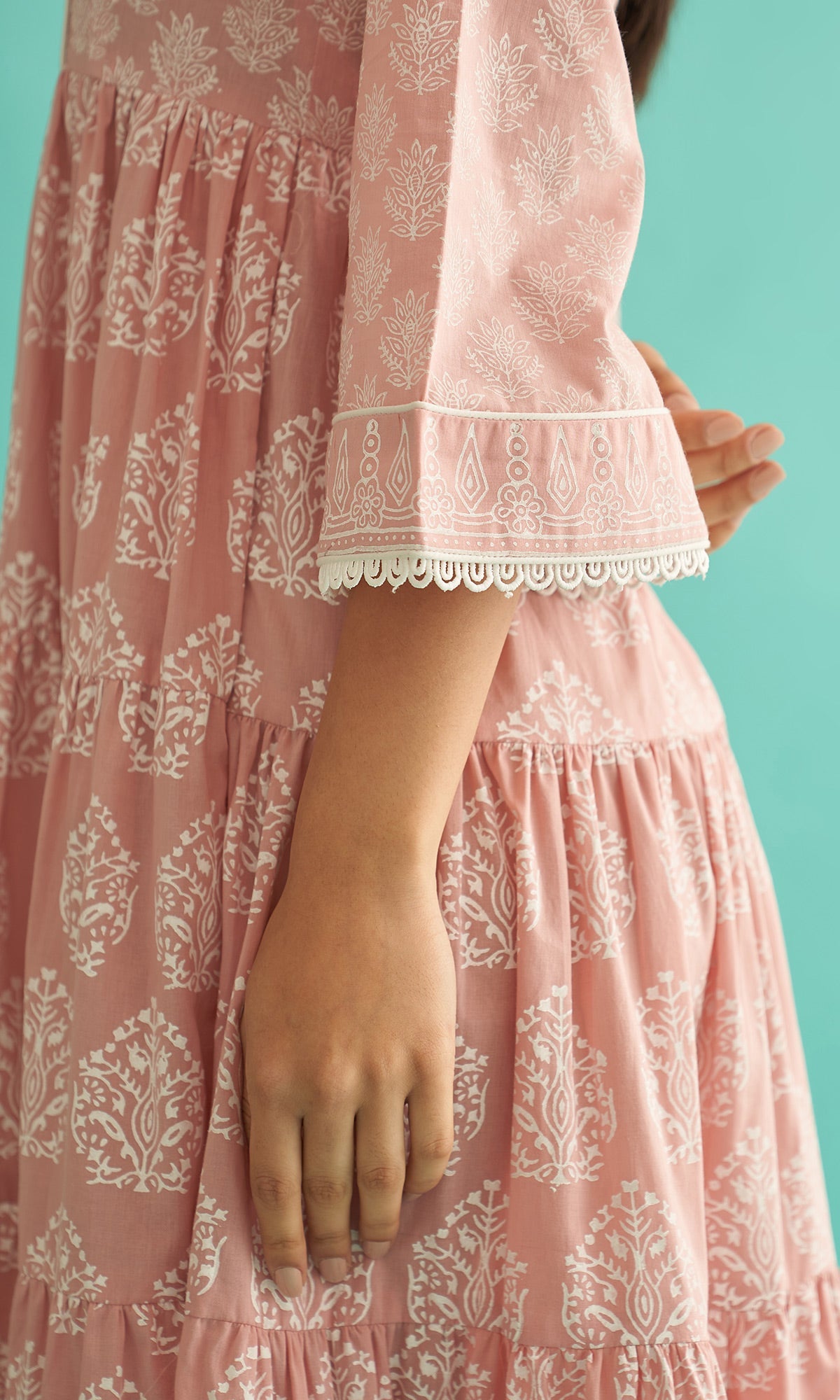 Daisy Vol 3 - Dusty Pink Hand Block Printed Tiered Dress