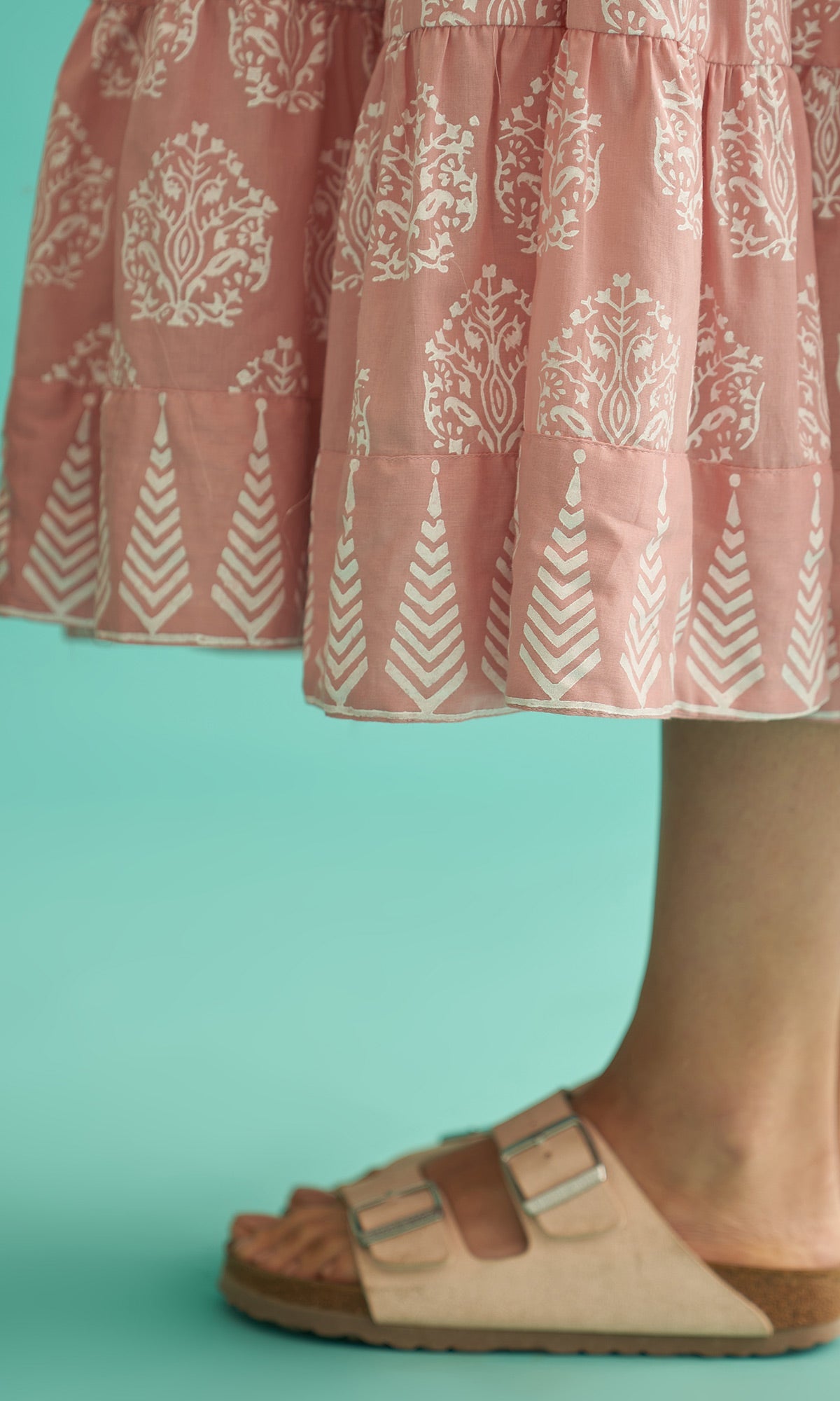 Daisy Vol 3 - Dusty Pink Hand Block Printed Tiered Dress