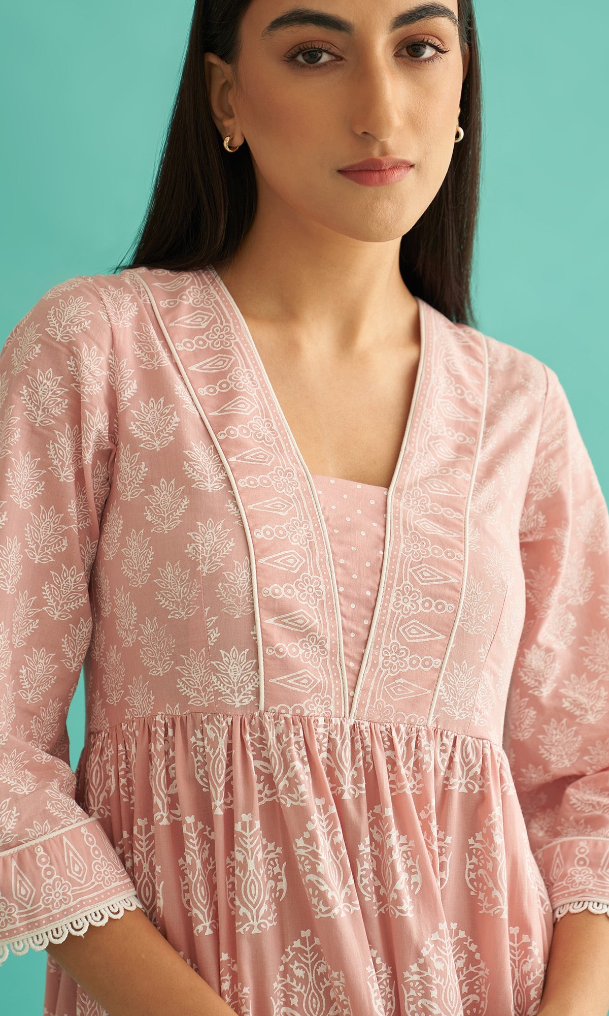 Daisy Vol 3 - Dusty Pink Hand Block Printed Tiered Dress