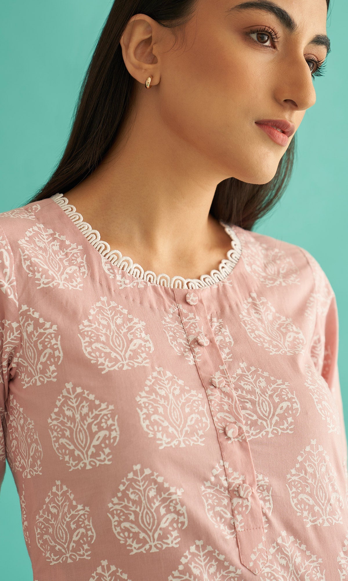 Daisy Vol 3 - Dusty Pink Hand Block Printed Straight Kurta Set of 2