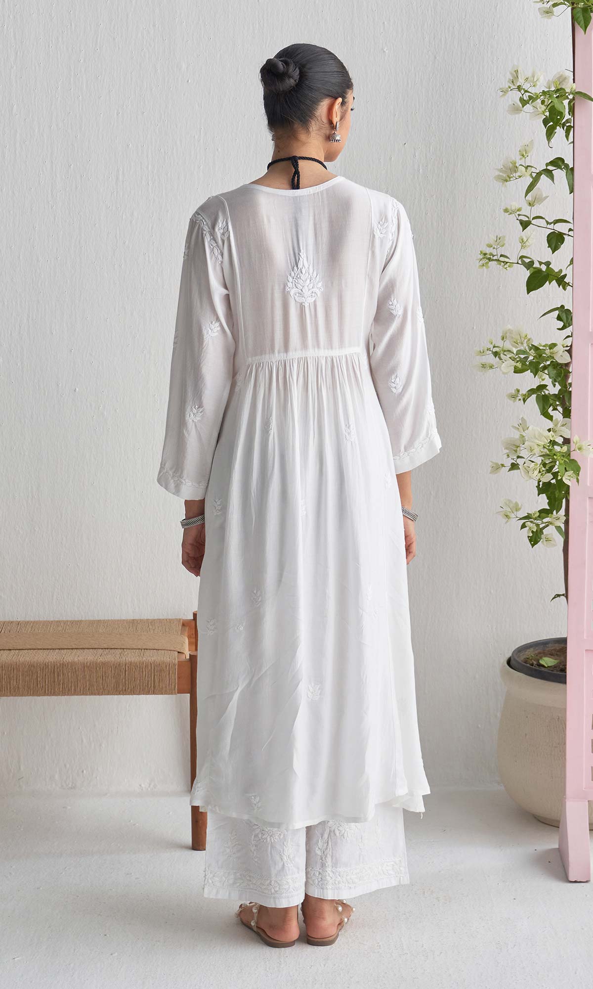Handcrafted Chikankari White Angrakha