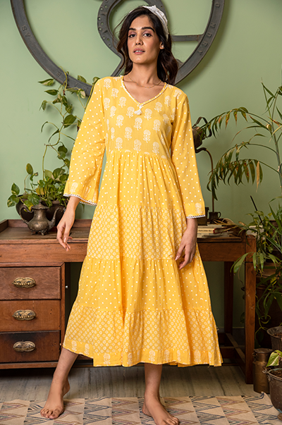 RIDHI SURI DAISY SUNSHINE YELLOW DRESS