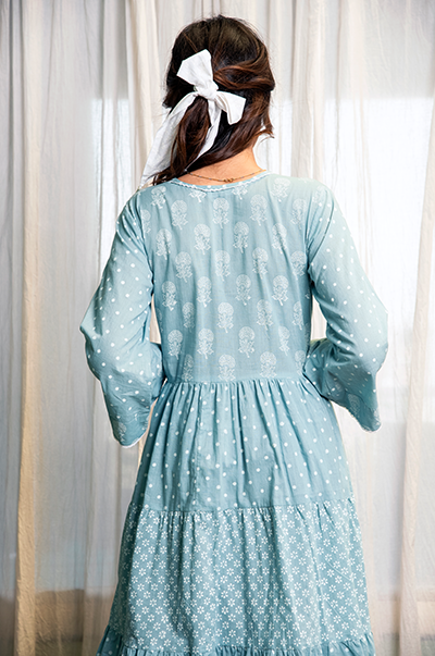 RIDHI SURI DAISY POWDER BLUE DRESS
