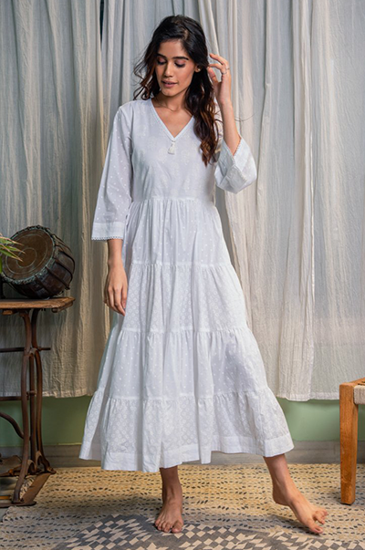 RIDHI SURI DAISY WHITE DRESS