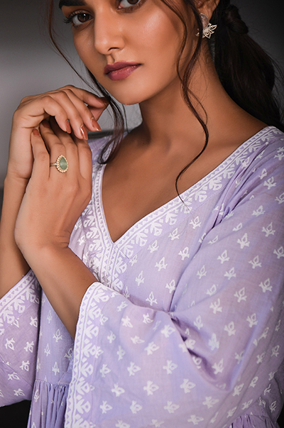Ridhi Suri Feriha Lilac Gathered Maxi