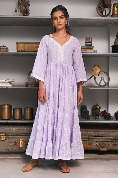Ridhi Suri Feriha Lilac Gathered Maxi