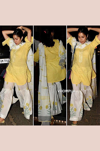 Ridhi Suri Bahameen Yellow Mughal Sharara Set with Gota Embroidery