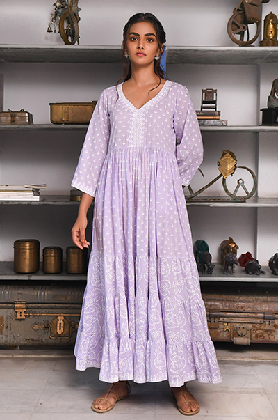 Ridhi Suri Feriha Lilac Gathered Maxi