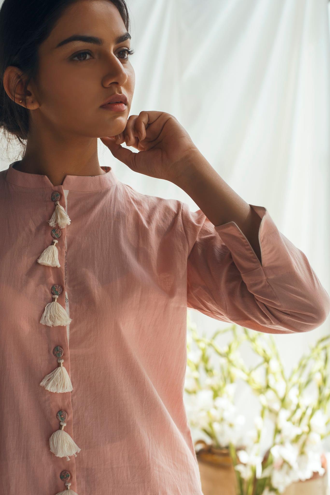 Ridhi Suri Bahameen Pink Chinar Dhoti Set