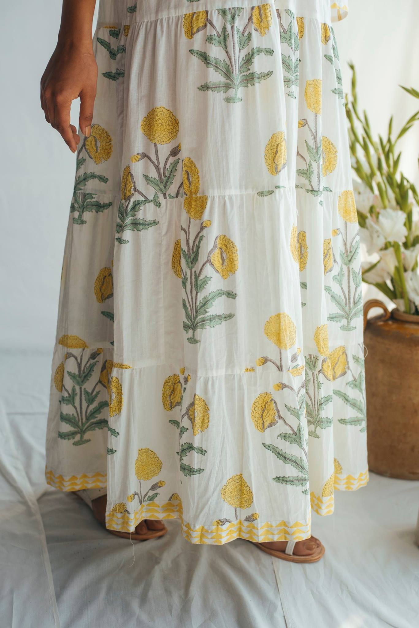 Ridhi Suri Bahameen Yellow Chinar and Mughal Print Maxi