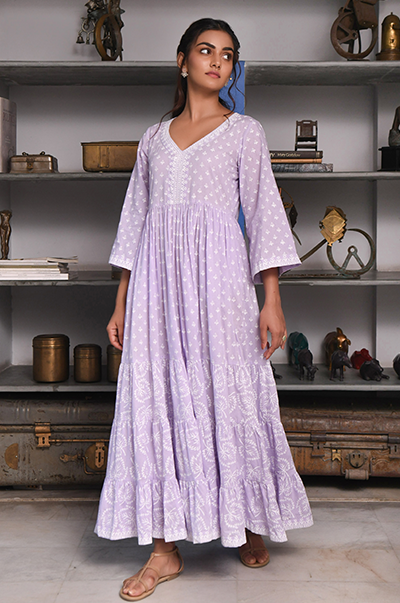 Ridhi Suri Feriha Lilac Gathered Maxi