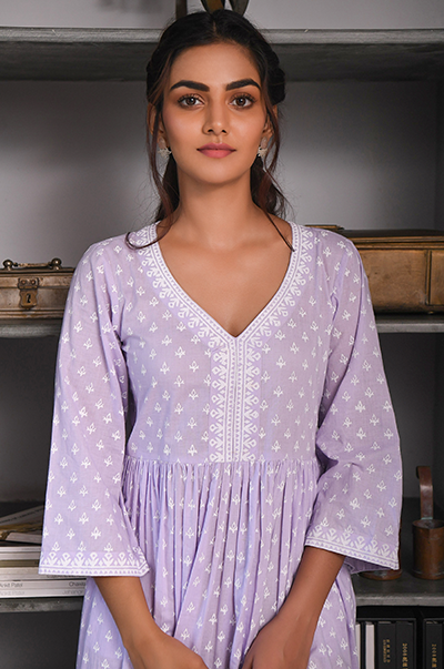 Ridhi Suri Feriha Lilac Gathered Maxi