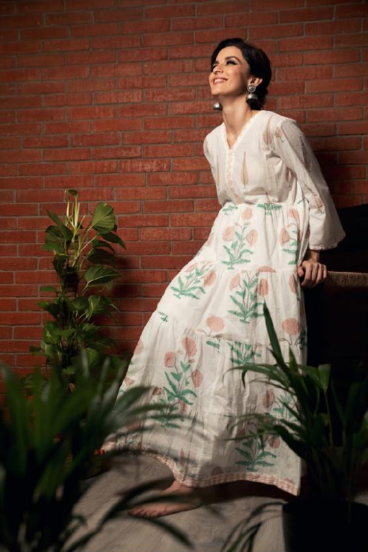 Ridhi Suri Bahameen Pink Chinar and Mughal Print Maxi