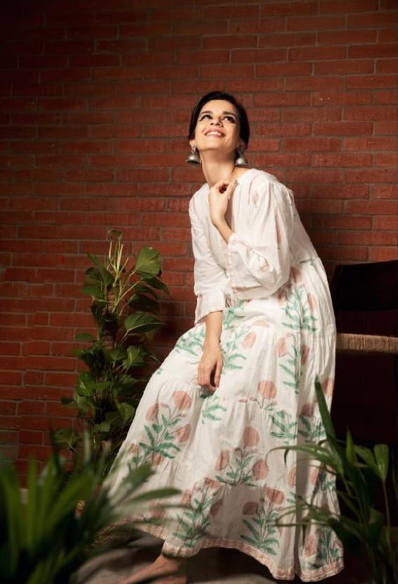 Ridhi Suri Bahameen Pink Chinar and Mughal Print Maxi
