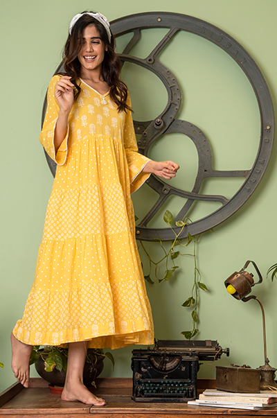 RIDHI SURI DAISY SUNSHINE YELLOW DRESS