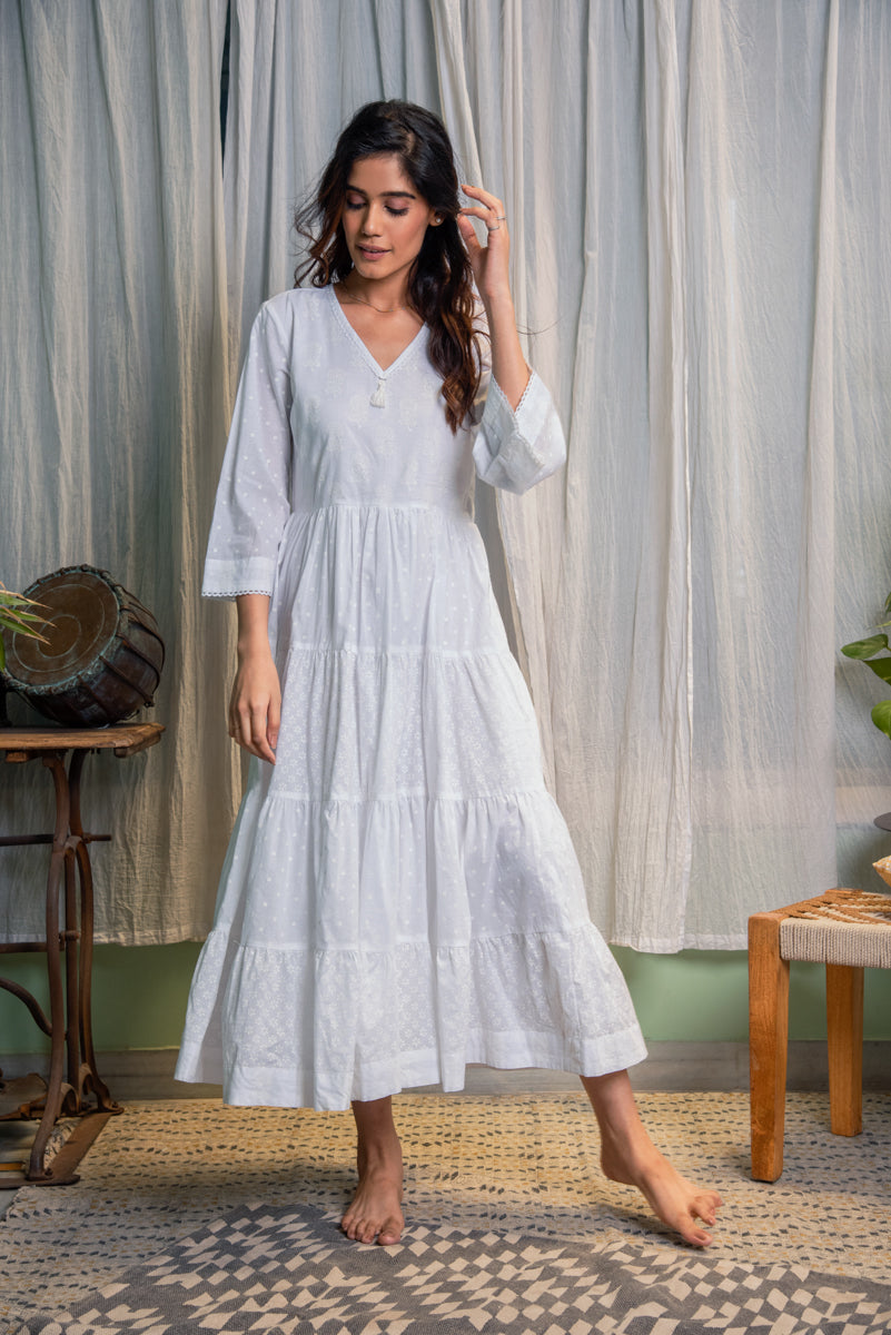 RIDHI SURI DAISY WHITE DRESS