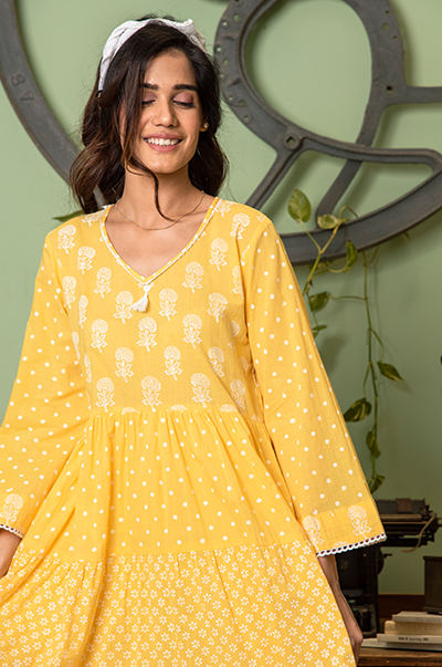 RIDHI SURI DAISY SUNSHINE YELLOW DRESS