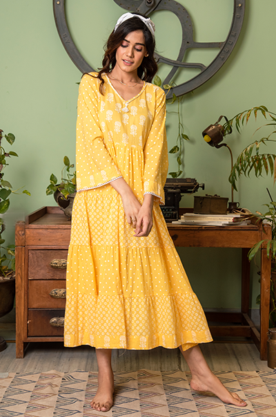 RIDHI SURI DAISY SUNSHINE YELLOW DRESS