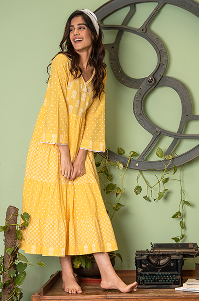 RIDHI SURI DAISY SUNSHINE YELLOW DRESS